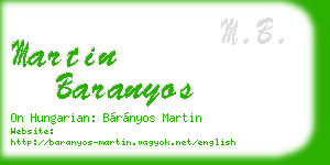 martin baranyos business card